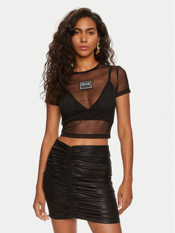 Versace Jeans Couture Versace Jeans Couture Top 76HAH6A2 Crna Slim Fit