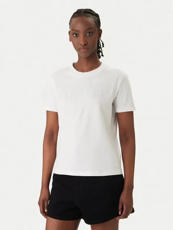 Versace Jeans Versace Jeans T-shirt 80HAHT09 Bijela Regular Fit
