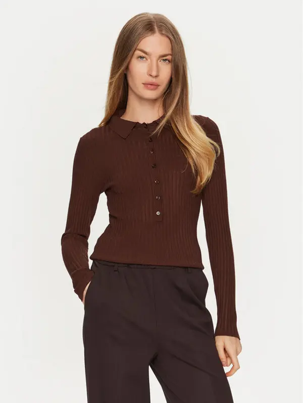 ViCOLO ViCOLO Džemper 22095S Smeđa Slim Fit
