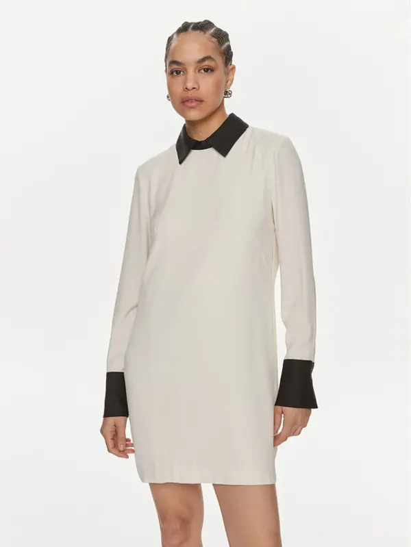 ViCOLO ViCOLO Haljina za svaki dan TB0156 Écru Regular Fit
