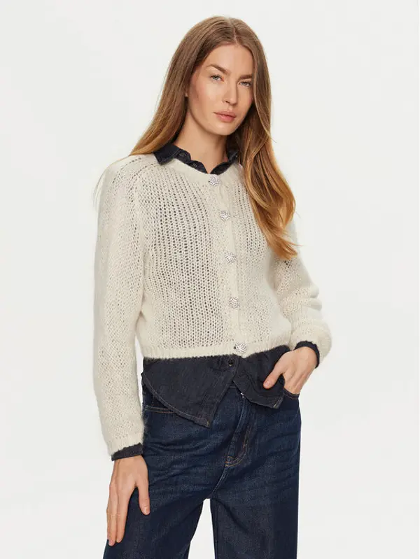 ViCOLO ViCOLO Kardigan 33013S Écru Regular Fit