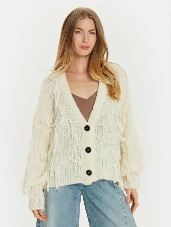 ViCOLO ViCOLO Kardigan 33034S Écru Relaxed Fit