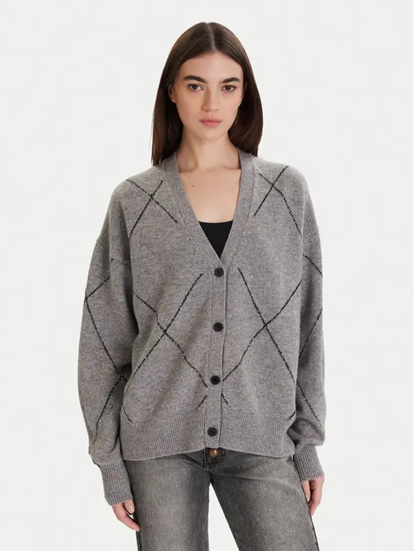 ViCOLO ViCOLO Kardigan 77070F Siva Regular Fit