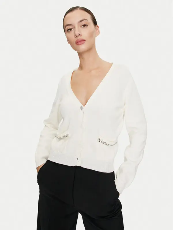 ViCOLO ViCOLO Kardigan 77107B Écru Relaxed Fit