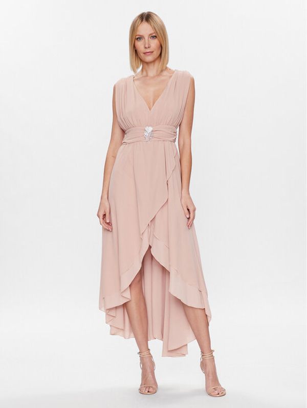 ViCOLO ViCOLO Koktel haljina TE0064 Bež Regular Fit