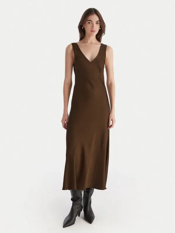 ViCOLO ViCOLO Koktel haljina TF0247 Smeđa Regular Fit