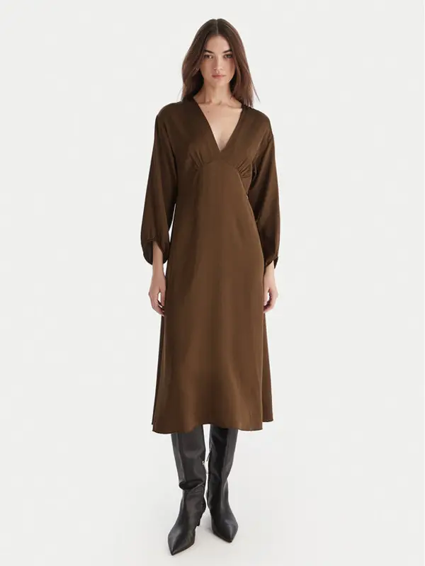 ViCOLO ViCOLO Koktel haljina TF0250 Smeđa Regular Fit