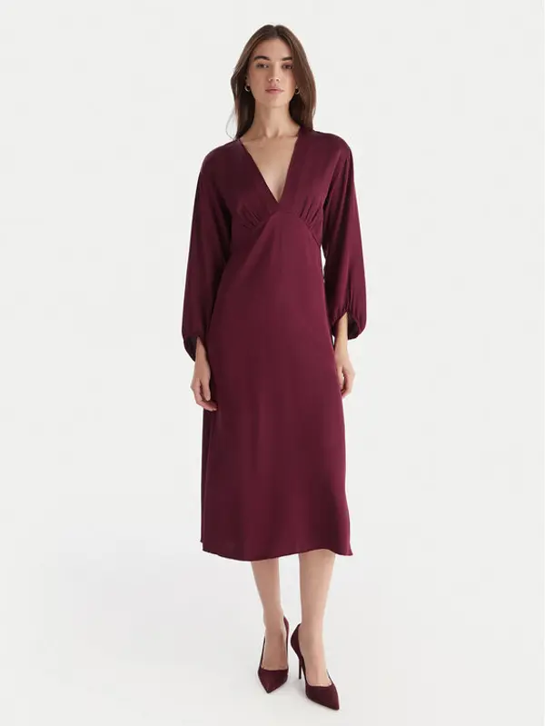 ViCOLO ViCOLO Koktel haljina TF0250 Tamnocrvena Regular Fit
