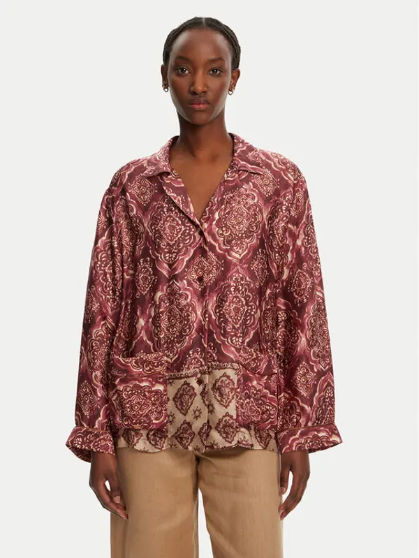 ViCOLO ViCOLO Košulja TD0378 Tamnocrvena Relaxed Fit