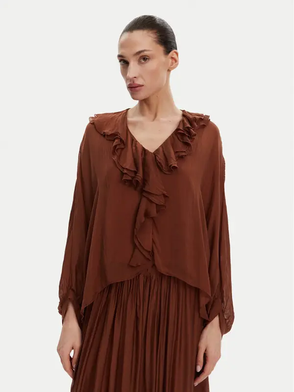ViCOLO ViCOLO Majica TD0019 Smeđa Oversize