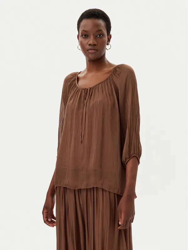 ViCOLO ViCOLO Majica TD0020 Smeđa Loose Fit