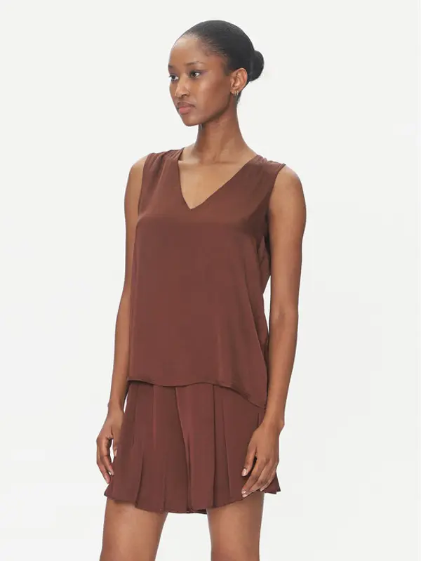 ViCOLO ViCOLO Majica TD0765 Smeđa Regular Fit