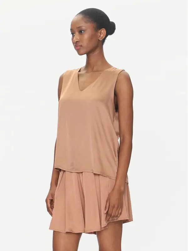 ViCOLO ViCOLO Majica TD0765 Smeđa Regular Fit