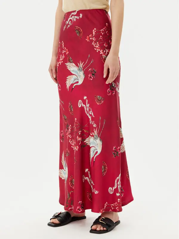 ViCOLO ViCOLO Maxi suknja TD0472 Tamnocrvena Slim Fit