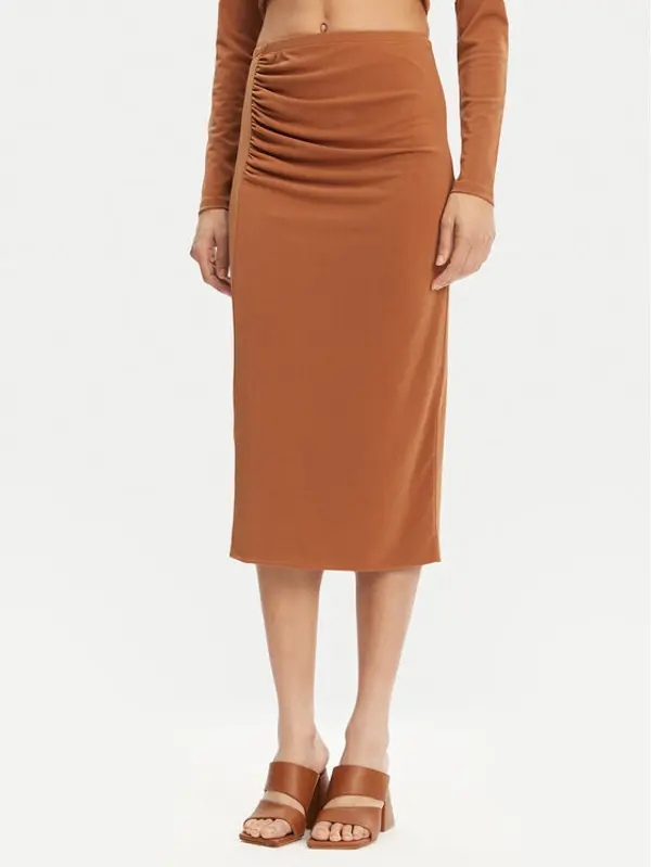 ViCOLO ViCOLO Midi suknja UD0010 Smeđa Regular Fit