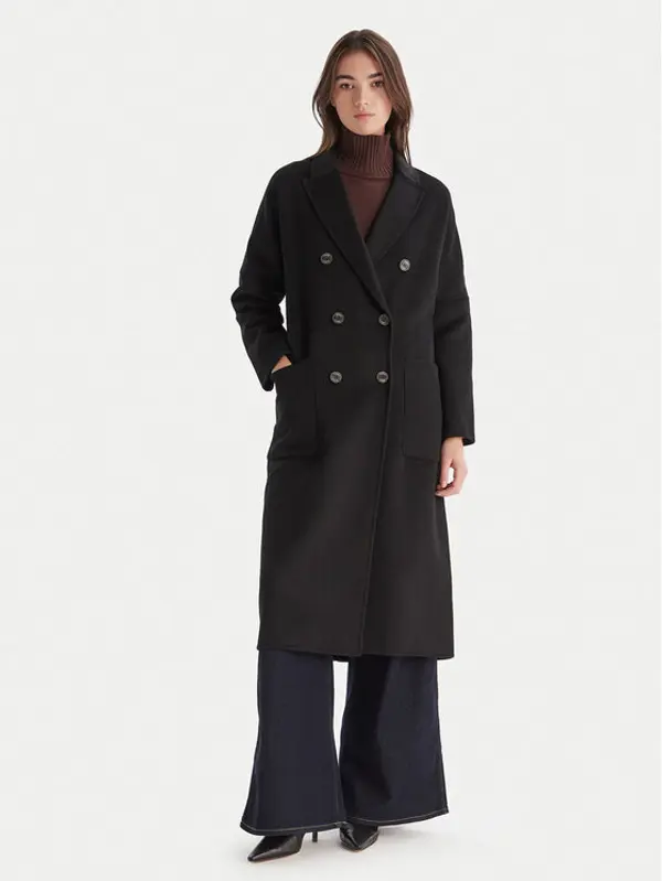 ViCOLO ViCOLO Vuneni kaput TF0001 Crna Regular Fit
