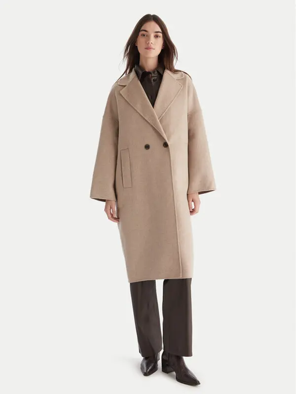 ViCOLO ViCOLO Vuneni kaput TF0003 Bež Regular Fit