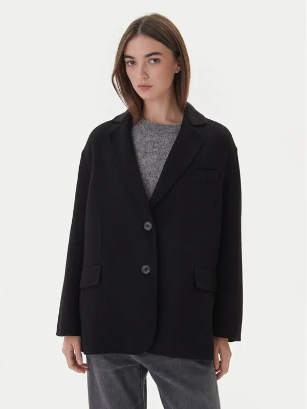 ViCOLO ViCOLO Vuneni kaput TF0005 Crna Regular Fit