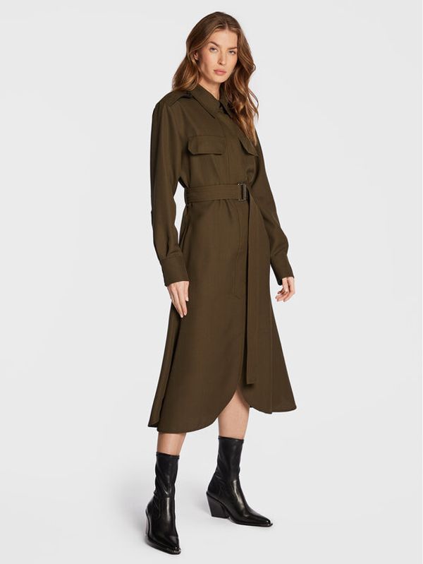 Victoria Victoria Beckham Victoria Victoria Beckham Haljina košulja 1322WDR003876B Kaki Regular Fit