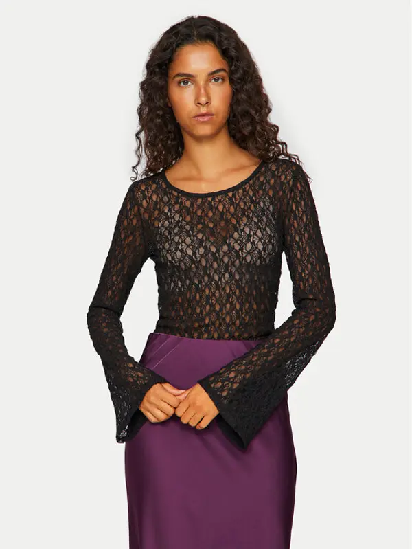 Vila Vila Bodi Kaylee 14101423 Crna Slim Fit