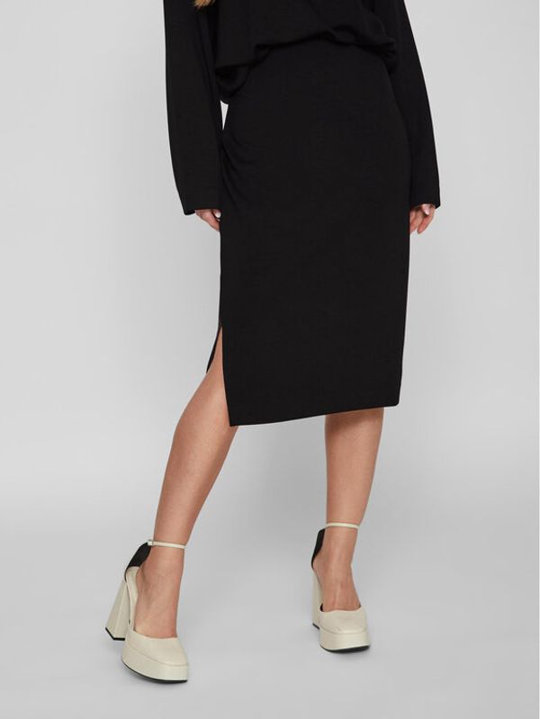 Vila Vila Midi suknja 14088386 Crna Relaxed Fit