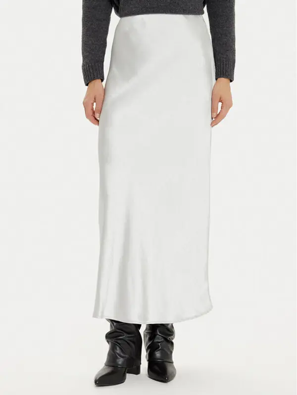 Vila Vila Midi suknja Lisa 14104074 Siva Slim Fit
