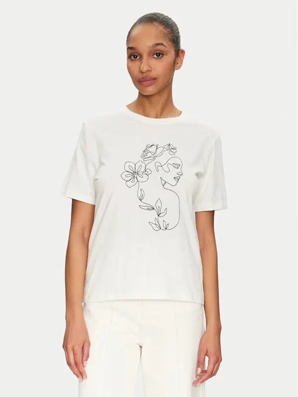 Vila Vila T-shirt Sybil 14108062 Bijela Regular Fit