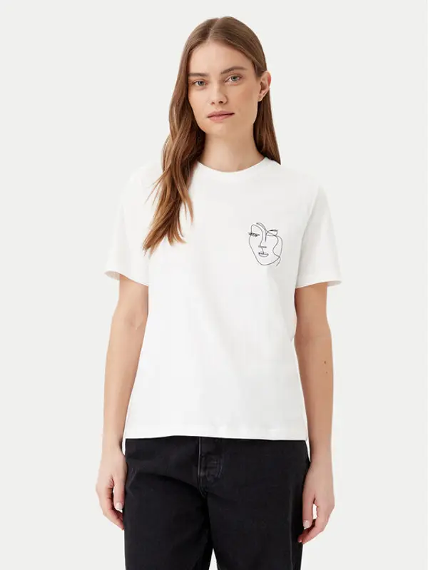 Vila Vila T-shirt Sybilla 14103247 Bijela Regular Fit