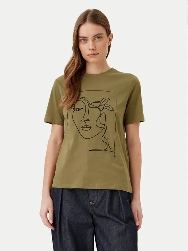 Vila Vila T-shirt Sybilla 14103247 Zelena Regular Fit