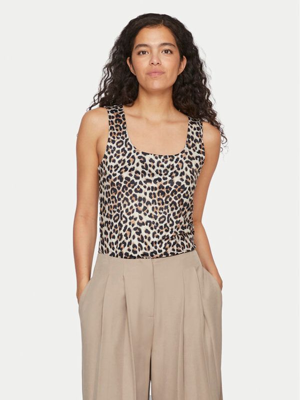 Vila Vila Top Kenza 14106850 Smeđa Slim Fit