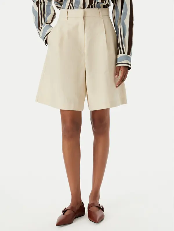 Weekend Max Mara Weekend Max Mara Bermude Ecuba 2515141032 Écru Regular Fit