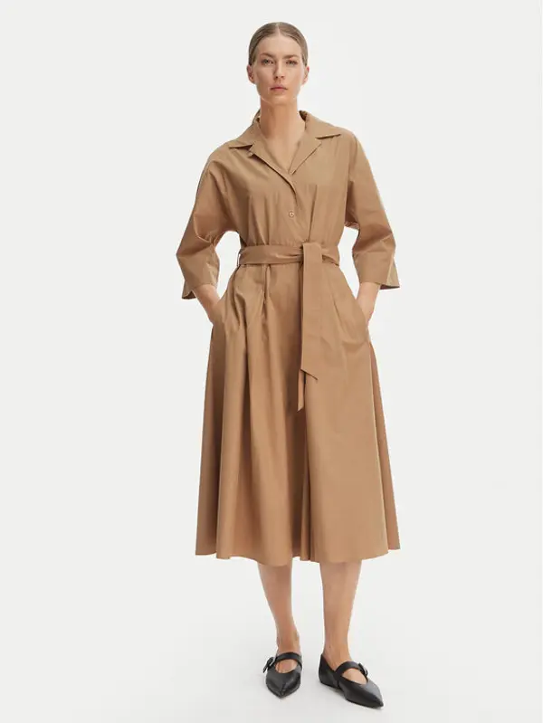 Weekend Max Mara Weekend Max Mara Haljina košulja Padana 2615221062 Smeđa Regular Fit