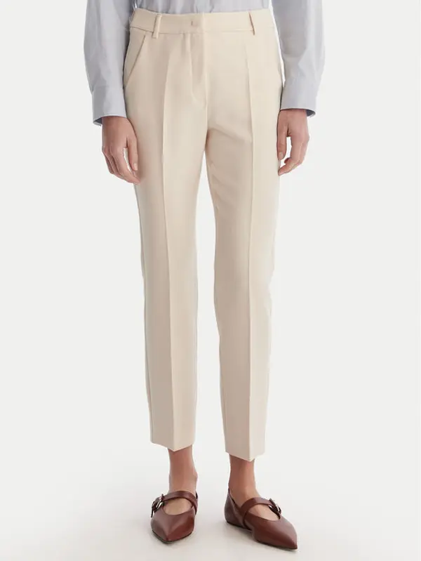 Weekend Max Mara Weekend Max Mara Hlače Rana 2615131021 Écru Slim Fit