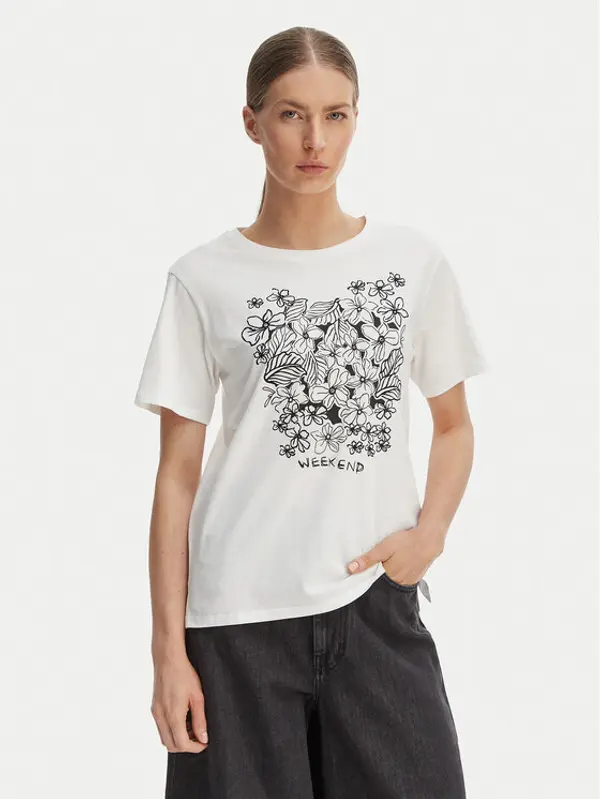 Weekend Max Mara Weekend Max Mara T-shirt Bora 2615971042 Bijela Regular Fit