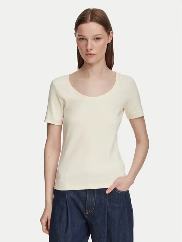 Weekend Max Mara Weekend Max Mara T-shirt Multij 2625946031 Krem Regular Fit