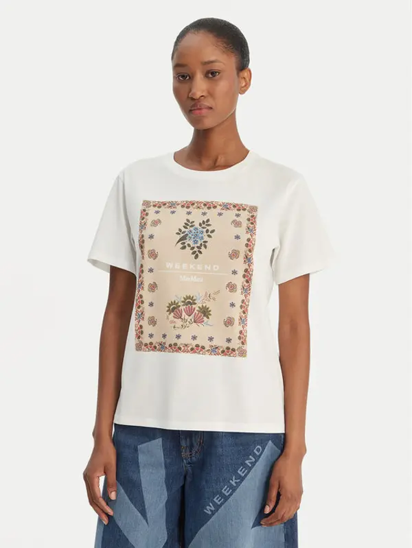 Weekend Max Mara Weekend Max Mara T-shirt Pantera 2615971032 Bijela Regular Fit