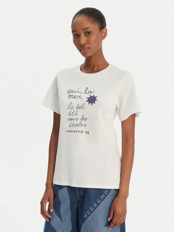Weekend Max Mara Weekend Max Mara T-shirt Pantera 2615971032 Bijela Regular Fit