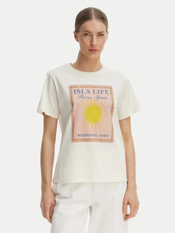 Weekend Max Mara Weekend Max Mara T-shirt Pantera 2615971032 Écru Regular Fit