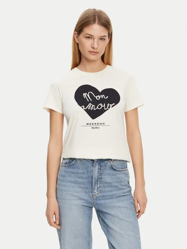Weekend Max Mara Weekend Max Mara T-shirt Vello 2515971051 Écru Regular Fit