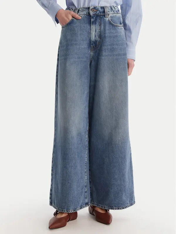 Weekend Max Mara Weekend Max Mara Traperice Abete 2615181101 Tamnoplava Wide Leg