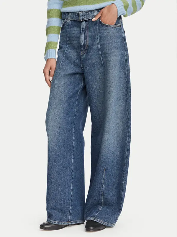 Weekend Max Mara Weekend Max Mara Traperice Madia 2625186081 Tamnoplava Wide Leg