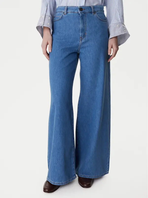 Weekend Max Mara Weekend Max Mara Traperice Vega 2615181041 Plava Wide Leg