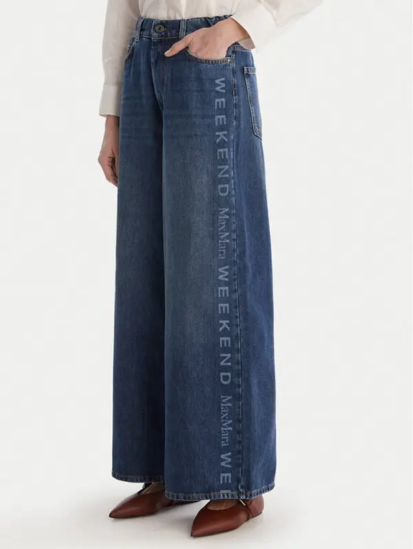 Weekend Max Mara Weekend Max Mara Traperice Vortice 2615181011 Tamnoplava Wide Leg