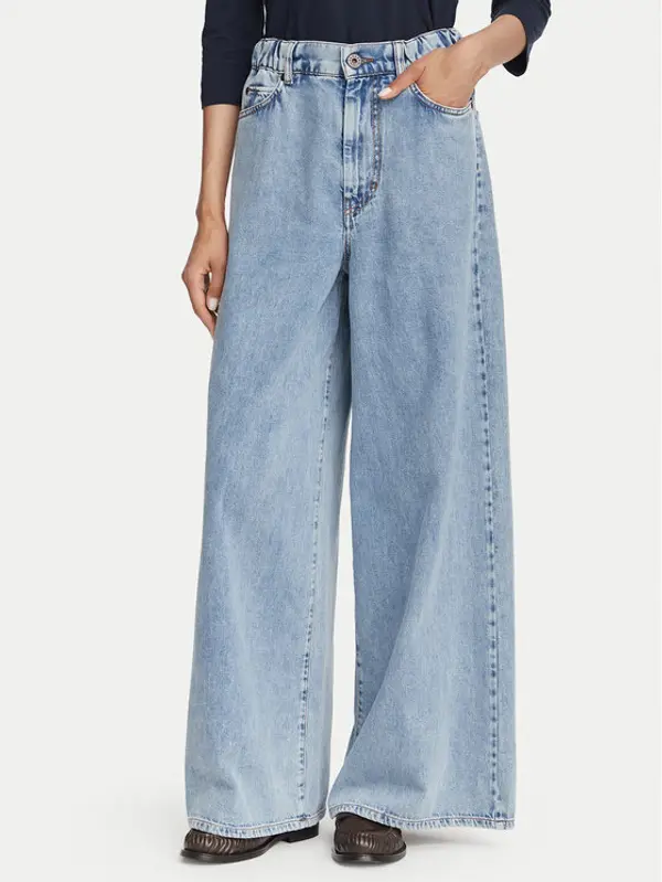 Weekend Max Mara Weekend Max Mara Traperice Zattera 2625186031 Plava Wide Leg