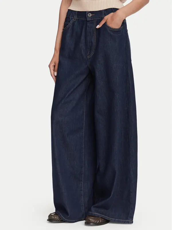 Weekend Max Mara Weekend Max Mara Traperice Zattera 2625186031 Tamnoplava Wide Leg