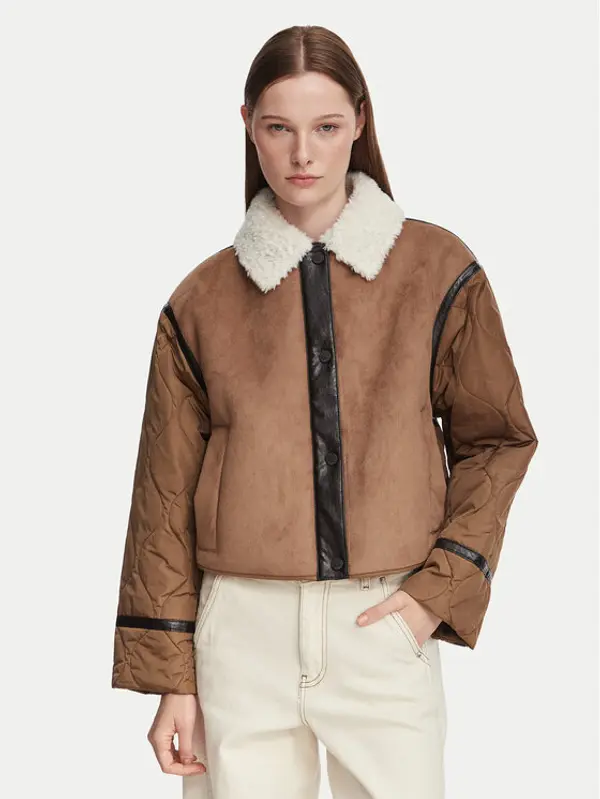 Weekend Max Mara Weekend Max Mara Umjetni kožuh Gessati 2625486011 Svijetlo smeđa Regular Fit