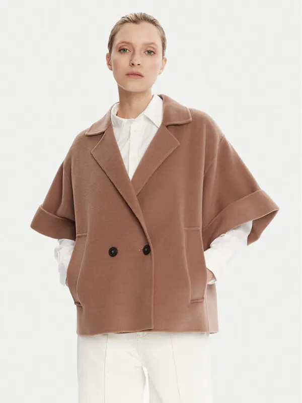 Weekend Max Mara Weekend Max Mara Vuneni kaput Pera 2525086021 Smeđa Regular Fit