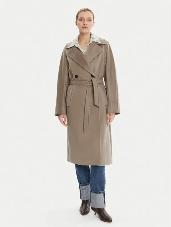 Weekend Max Mara Weekend Max Mara Vuneni kaput Resina 2525016031 Smeđa Regular Fit