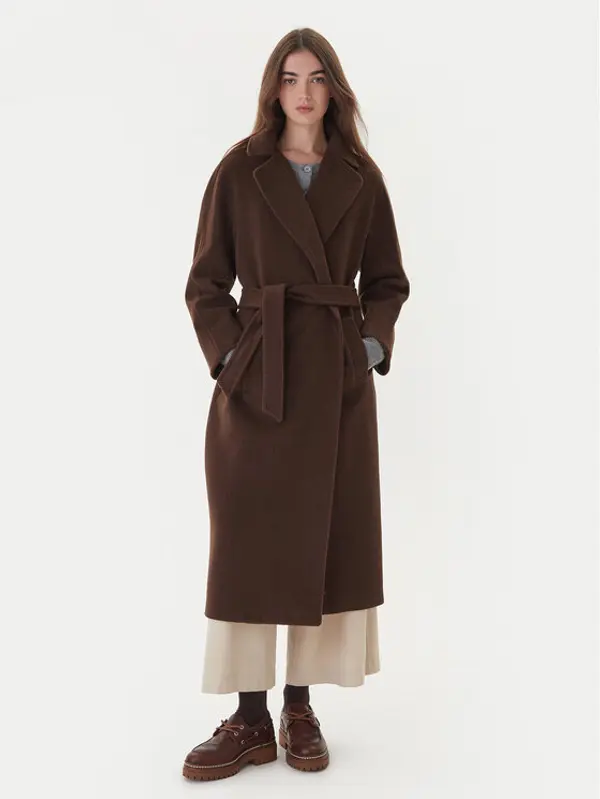 Weekend Max Mara Weekend Max Mara Vuneni kaput Tempera 2525016082 Smeđa Regular Fit