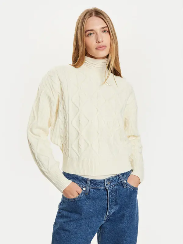 Wrangler Wrangler Džemper 112356472 Écru Regular Fit